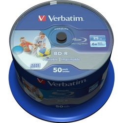 Verbatim BD-R 25GB, Blu-ray blanks (6x, 50 pieces, printable)