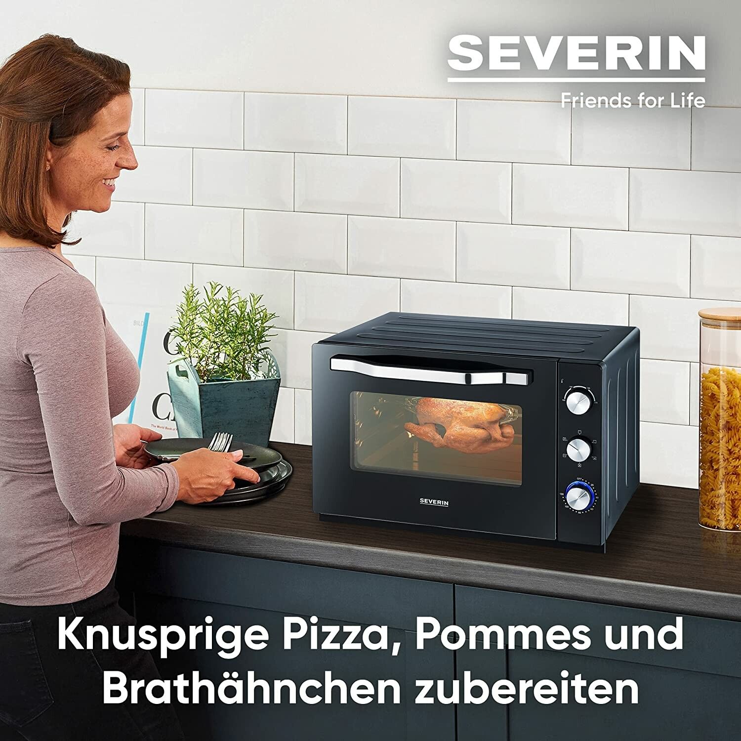 Severin TO 2073 Bordsugn 60 liter med varmluft Svart