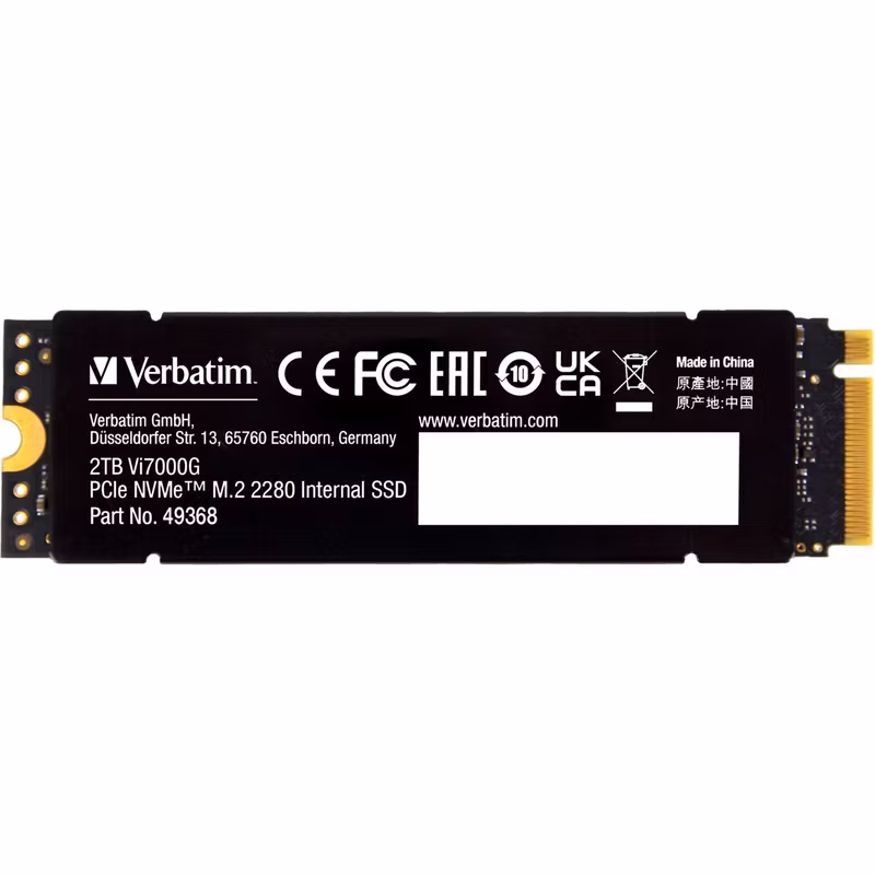 Verbatim Vi7000G 2 TB, SSD (black, PCIe 4.0 x4, NVMe, M.2 2280, heatsink)