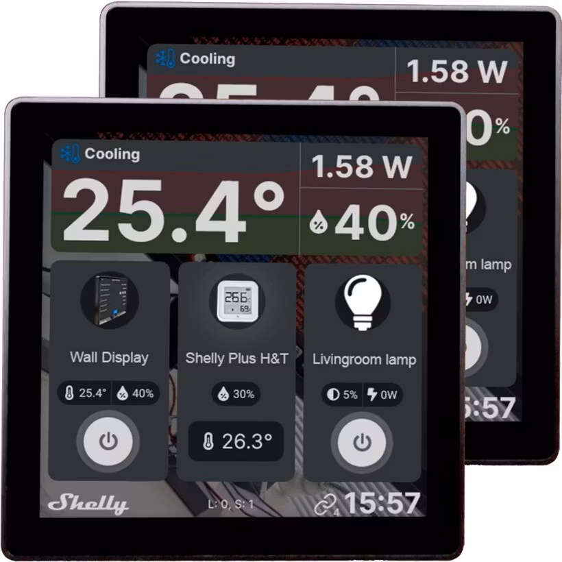 Shelly Wall Display, control panel 2-pack