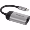 Verbatim USB 3.2 Gen 1 adapter, USB-C male > RJ-45 female (silver/black, 10cm, Gigabit LAN 10/100/1,000 Mbit/s)