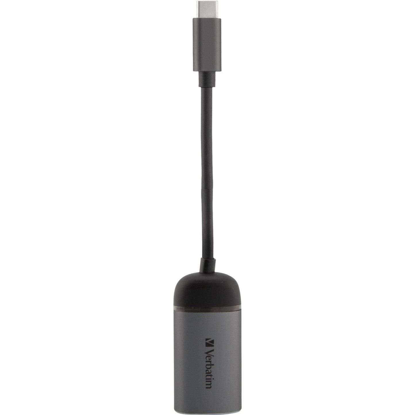 Verbatim USB 3.2 Gen 1 adapter, USB-C male > RJ-45 female (silver/black, 10cm, Gigabit LAN 10/100/1,000 Mbit/s)