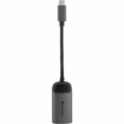 Verbatim USB 3.2 Gen 1 adapter, USB-C male > RJ-45 female (silver/black, 10cm, Gigabit LAN 10/100/1,000 Mbit/s)
