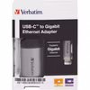 Verbatim USB 3.2 Gen 1 adapter, USB-C male > RJ-45 female (silver/black, 10cm, Gigabit LAN 10/100/1,000 Mbit/s)
