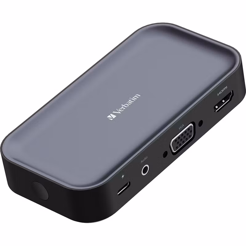 Verbatim Share My Screen 1080p USB wireless adapter WDA-01, docking station (black, HDMI, VGA, USB-C, SD, microSD)