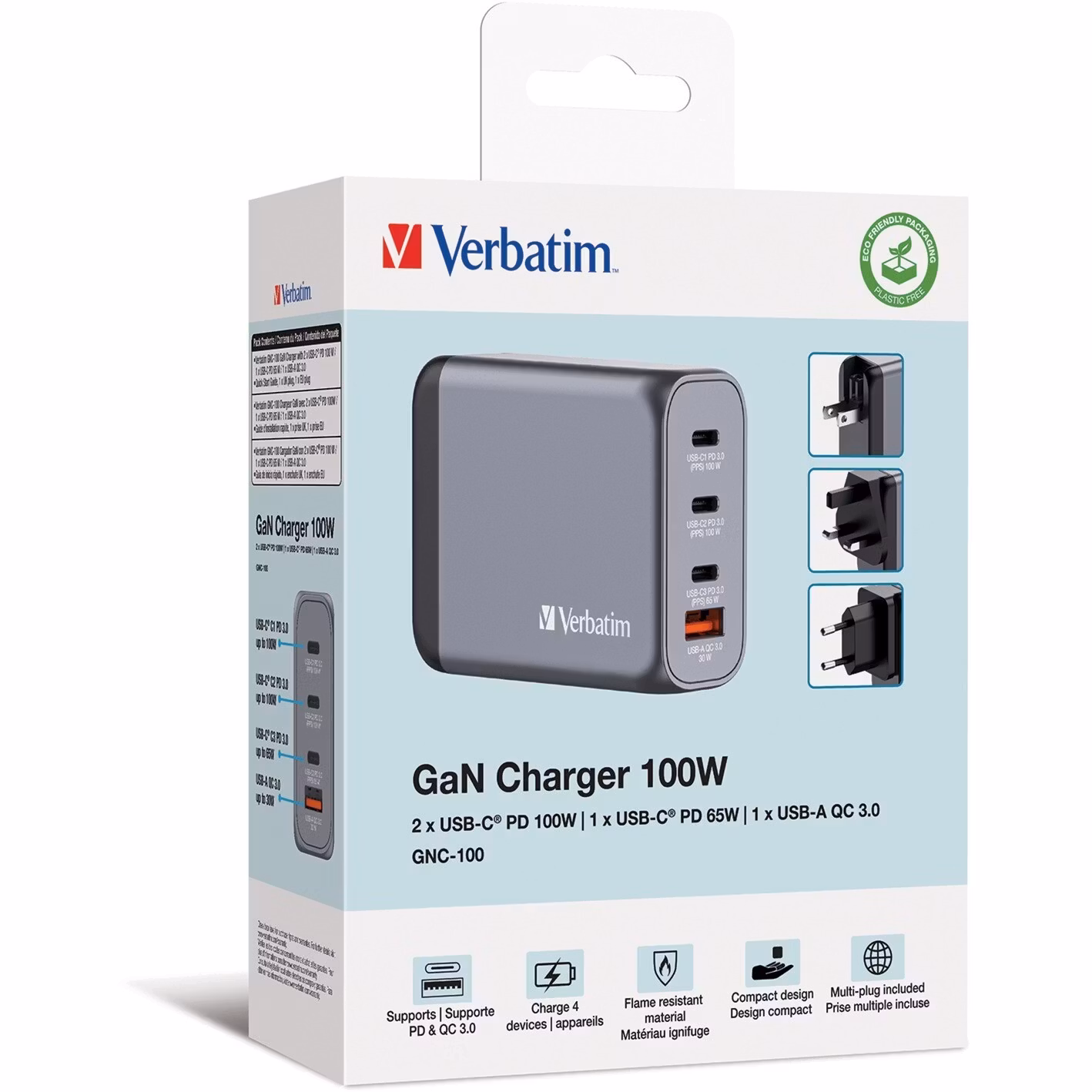Verbatim GNC-100 GaN Charger 1xUSB-C 100W