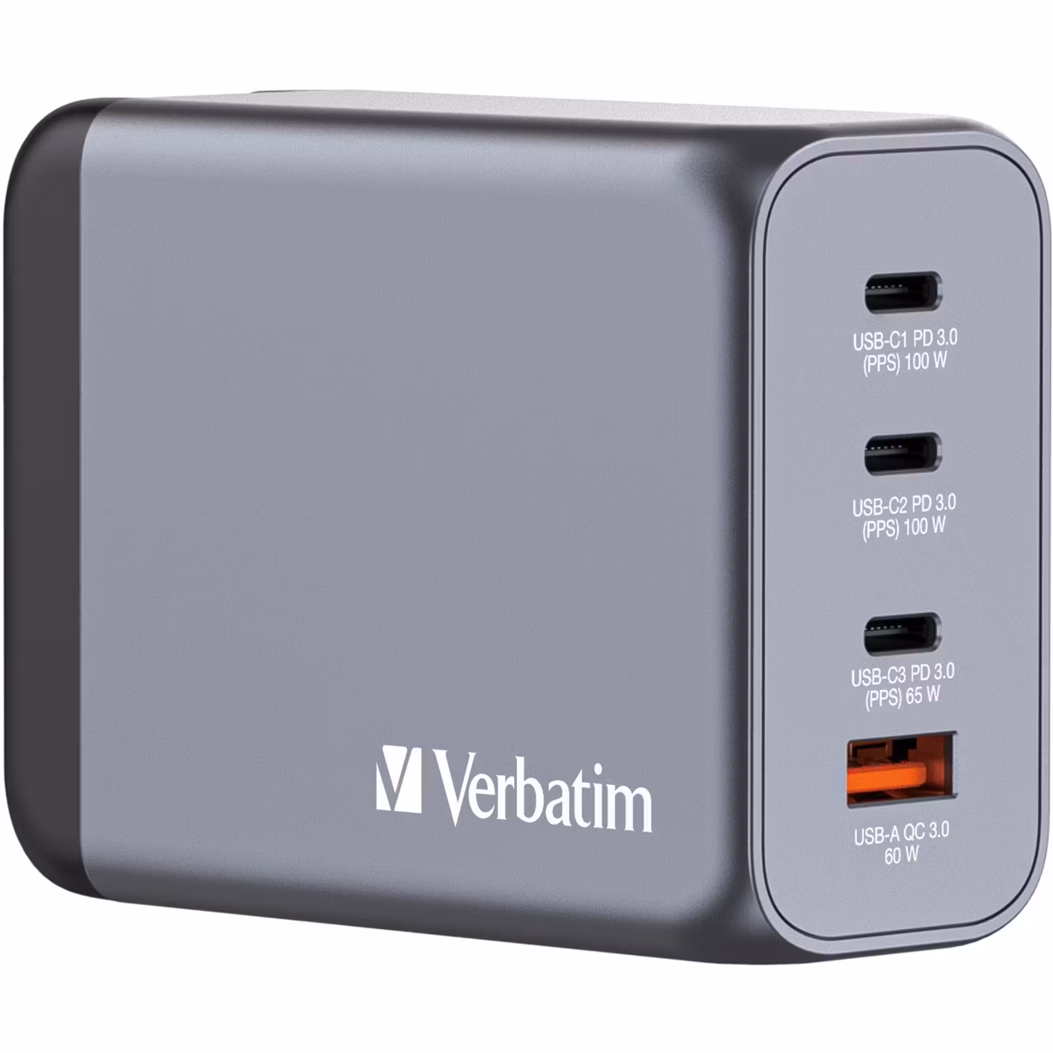 Verbatim GaN laddare 200W 1x USB-A 3x USB-C