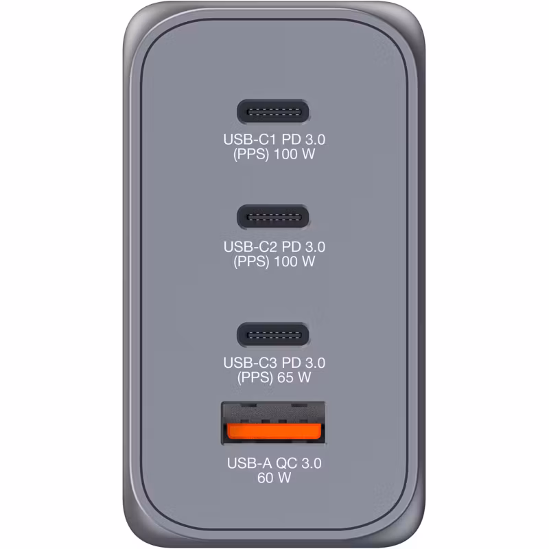 Verbatim GaN laddare 200W 1x USB-A 3x USB-C