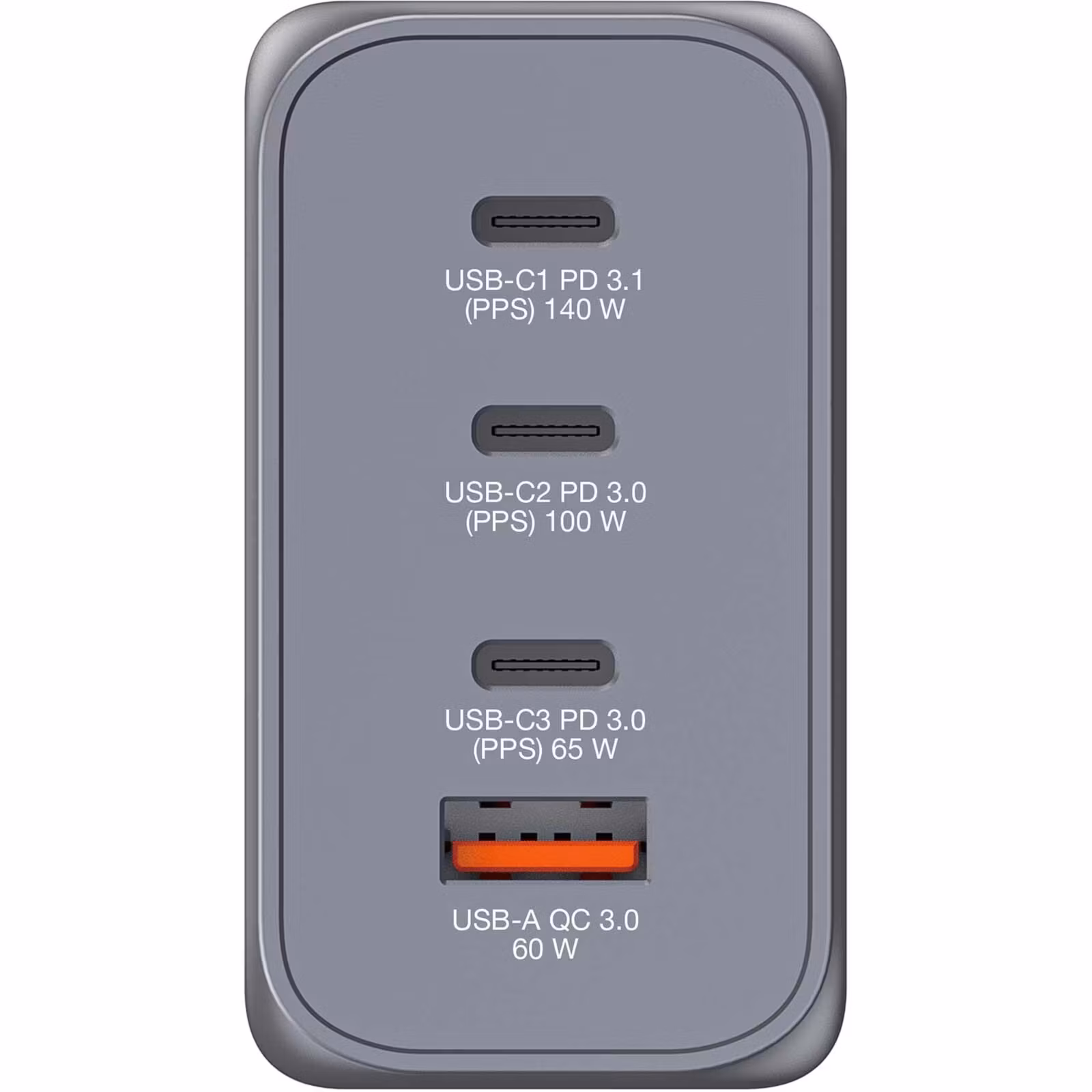 Verbatim Verbatim GaN charger 240W, 1x USB-A, 3x USB-C (grey, PD 3.0, QC 3.0)
