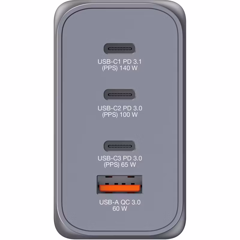 Verbatim Verbatim GaN Adapter 240W, 1x USB-A, 3x USB-C Reseladdare