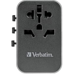 Verbatim universal travel adapter UTA-04, travel plug (black/silver, 3x USB-A, 2x USB-C)