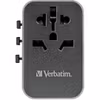 Verbatim universal travel adapter UTA-04, travel plug (black/silver, 3x USB-A, 2x USB-C)