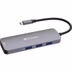 Verbatim Verbatim USB-C Pro multiport hub CMH-08, 8 port, docking station (grey, 2x HDMI, 3x USB-A, USB-C PD, SD, microSD)