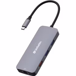 Verbatim Verbatim USB-C Pro multiport hub CMH-09, 9 port, docking station (grey, HDMI, RJ-45, 3x USB-A, 2x USB-C, PD, SD, microSD)