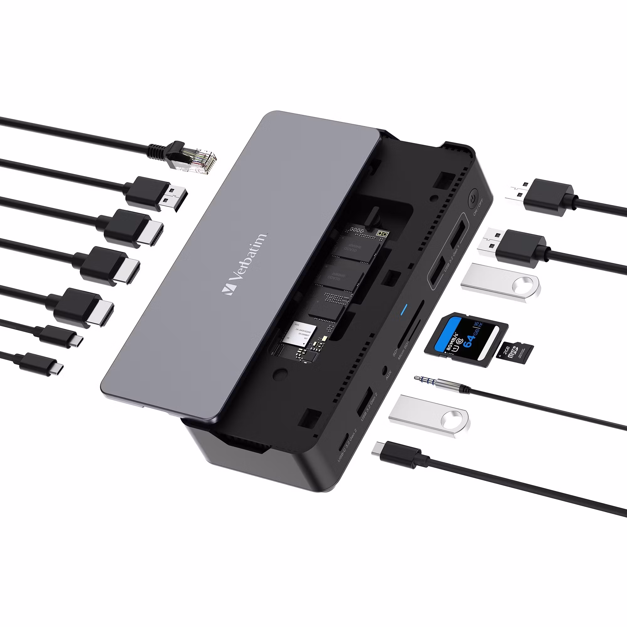 Verbatim USB-C Pro Docking Station 15 Port with SSD slot CDS