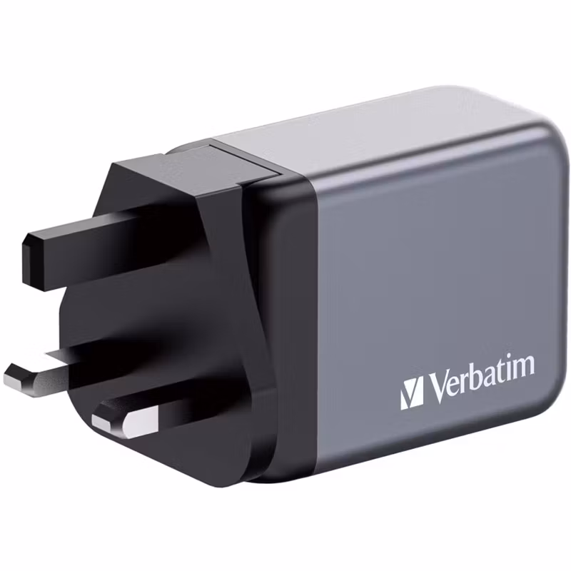 Verbatim GaN laddare 65W 1x USB-A 2x USB-C