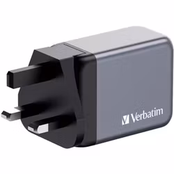 Verbatim GaN laddare 65W 1x USB-A 2x USB-C
