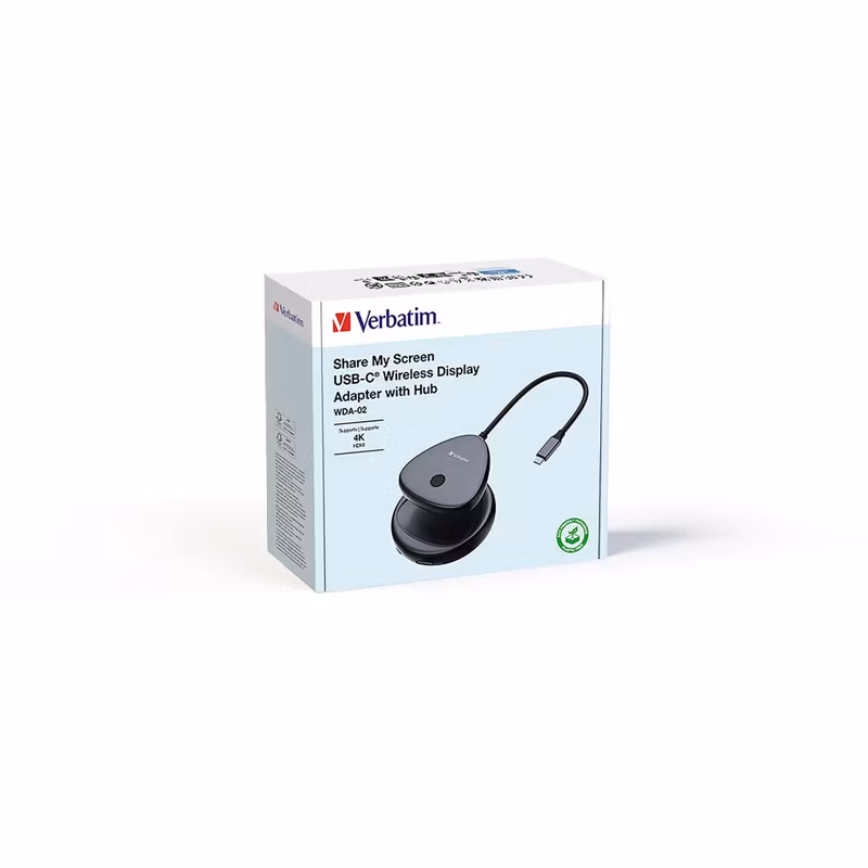 Verbatim Share My Screen USB Wireless Adapter 4K with Hub WDA-01 (black)