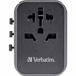 Verbatim universal travel adapter UTA-03, travel plug (black/silver, 2x USB-A, 3x USB-C)