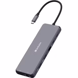 Verbatim Verbatim USB-C Pro multiport hub CMH-13, 13 port, docking station (grey, 2x HDMI, DP, RJ-45, 6x USB-A, audio, 2x USB-C PD)