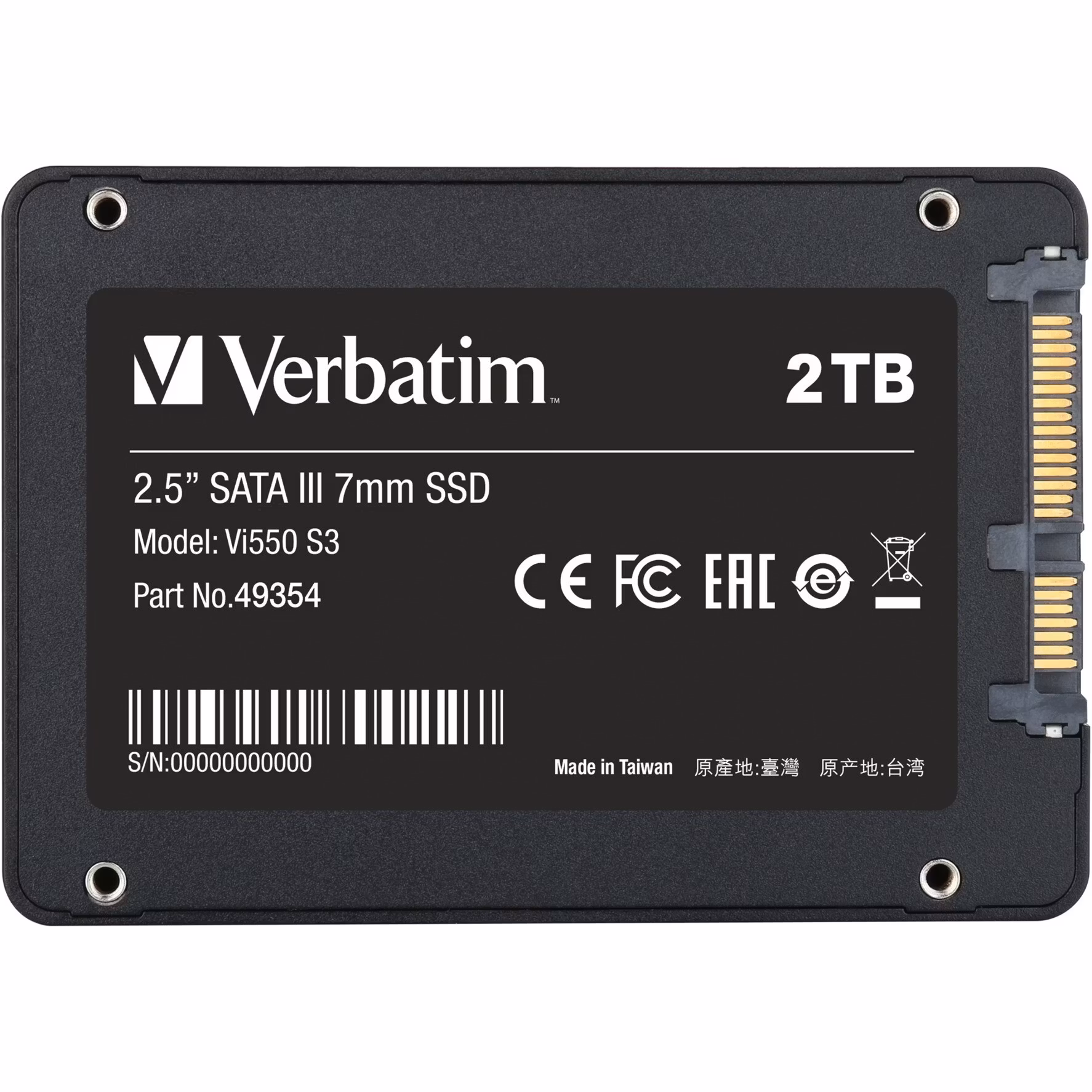 Verbatim Verbatim Vi550 2 TB, SSD (black, SATA 6 Gb/s, 2.5)