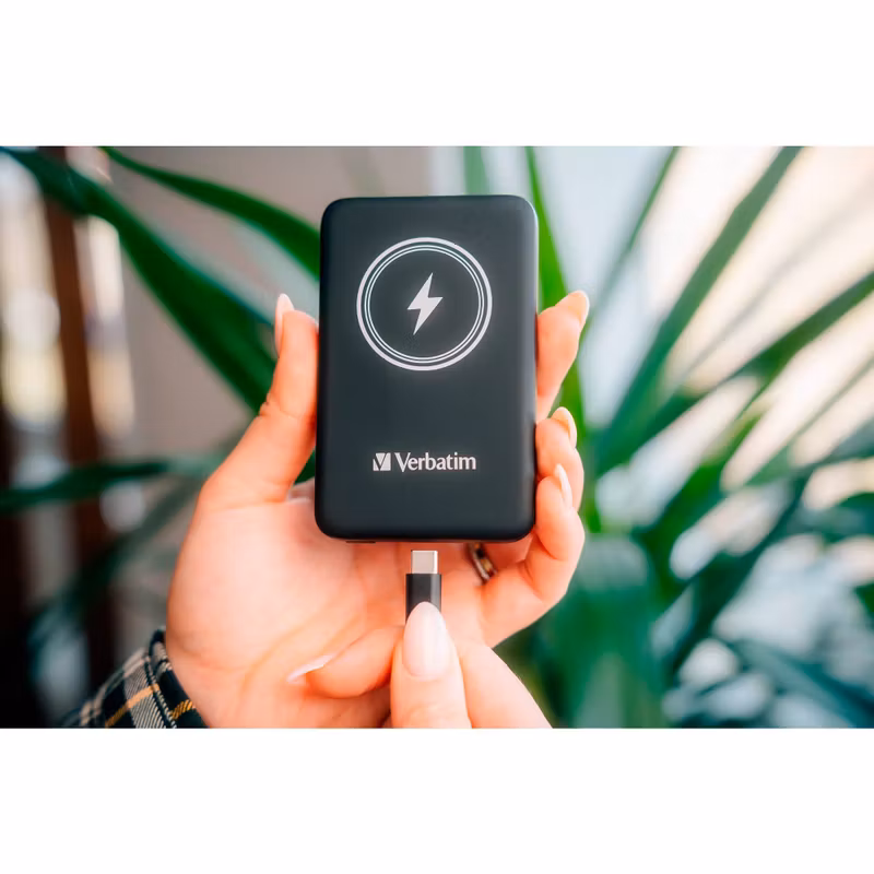 Verbatim Charge 'n' Go Trådlös power bank 5000mAh 20Watt 1xUSB-C Svart