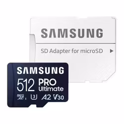 SAMSUNG PRO Ultimate microSD 512 GB, memory card (dark blue, UHS-I U1, Class 10, V10, A1)