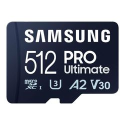 SAMSUNG PRO Ultimate microSD 512 GB, memory card (dark blue, UHS-I U1, Class 10, V10, A1)