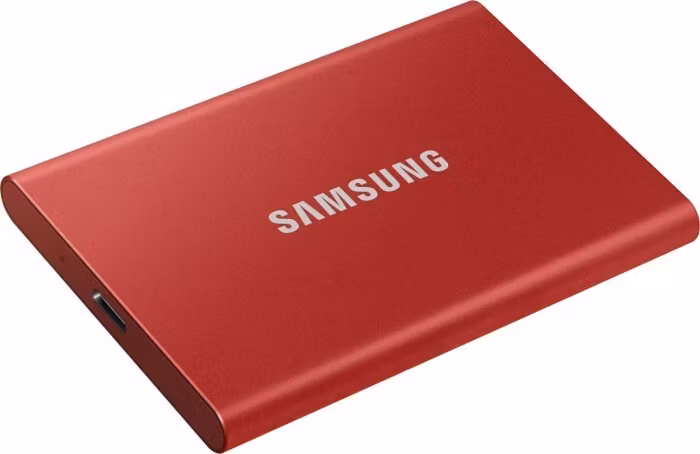 Samsung Portable SSD T7 1TB, external SSD (red, USB-C 3.2 (10 Gbit / s), external)