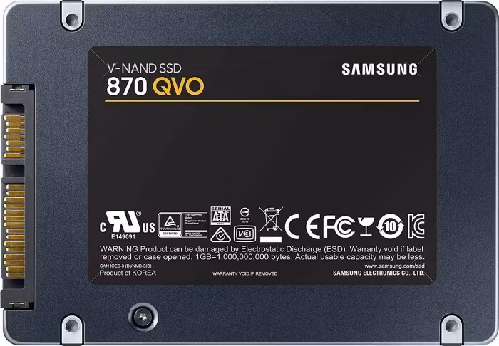 Samsung 870 QVO 4 TB, SSD (grey, SATA 6 GB / s, 2.5 inches, internal)