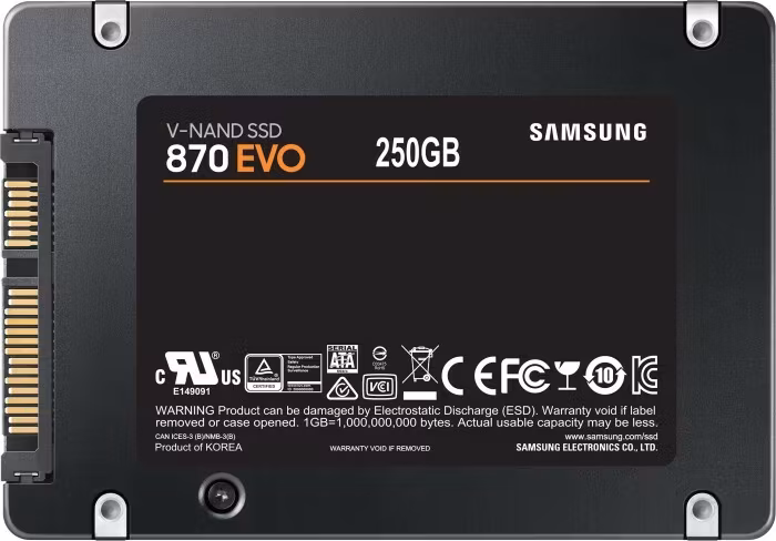 Samsung 870 EVO 250 GB, SSD (SATA 6 GB / s, 2.5 inch, internal)