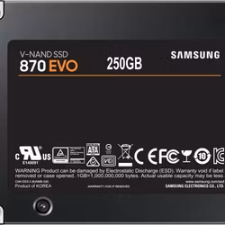 Samsung 870 EVO 250 GB, SSD (SATA 6 GB / s, 2.5 inch, internal)