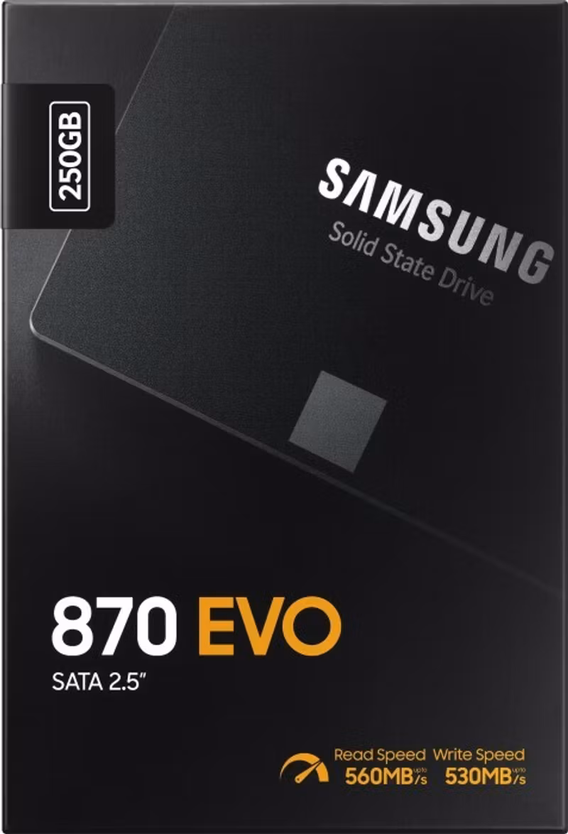 Samsung 870 EVO 250 GB, SSD (SATA 6 GB / s, 2.5 inch, internal)