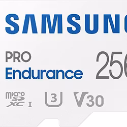 SAMSUNG PRO Endurance 256 GB microSDXC (2022), memory card (white, UHS-I U3, Class 10, V30)