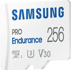 SAMSUNG PRO Endurance 256 GB microSDXC (2022), memory card (white, UHS-I U3, Class 10, V30)