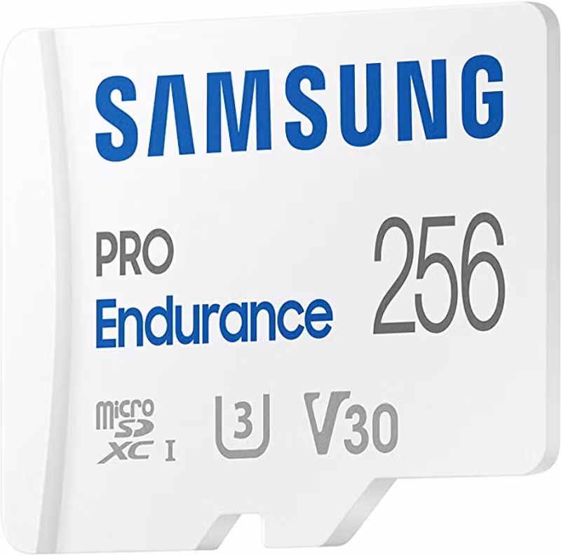 SAMSUNG PRO Endurance 256 GB microSDXC (2022), memory card (white, UHS-I U3, Class 10, V30)