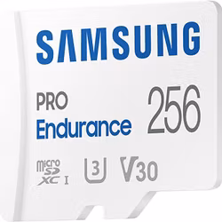SAMSUNG PRO Endurance 256 GB microSDXC (2022), memory card (white, UHS-I U3, Class 10, V30)
