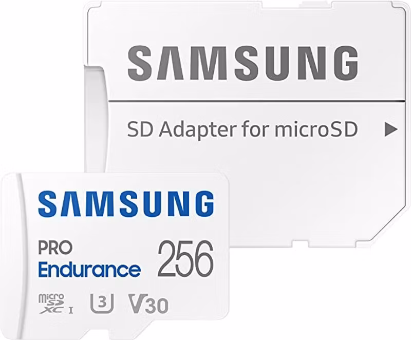 SAMSUNG PRO Endurance 256 GB microSDXC (2022), memory card (white, UHS-I U3, Class 10, V30)