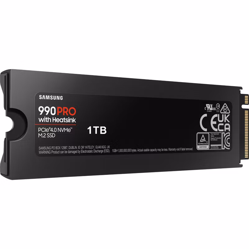 SAMSUNG 990 PRO Heatsink 1TB, SSD (PCIe 4.0 x4, NVMe 2, M.2 2280, internal)