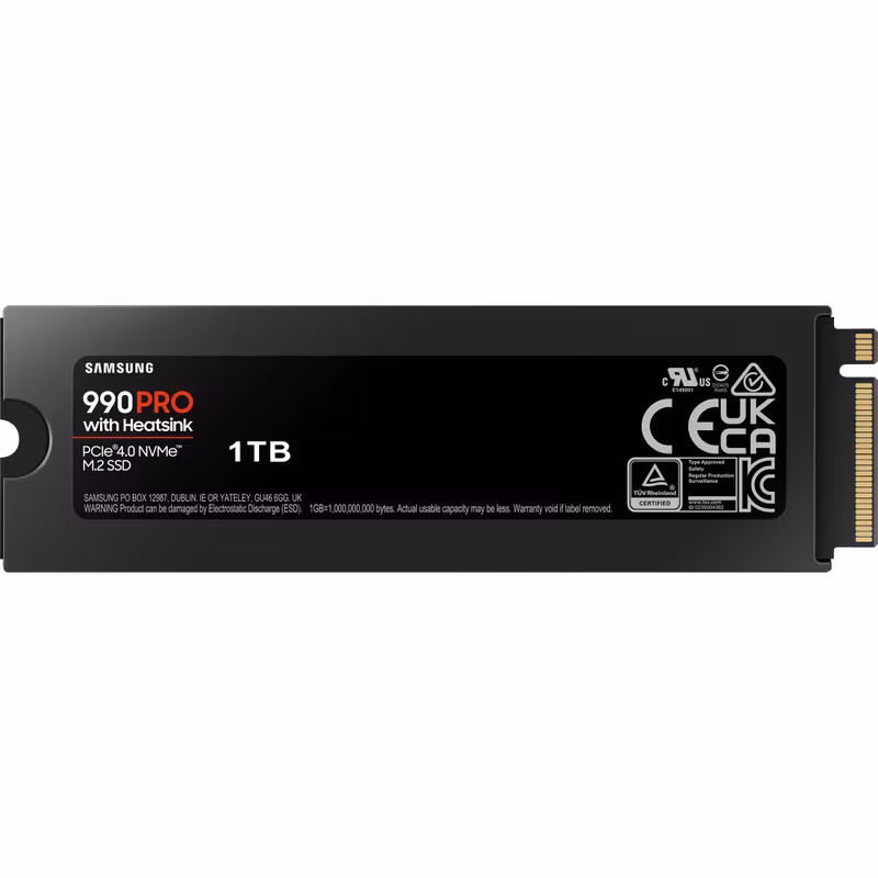 SAMSUNG 990 PRO Heatsink 1TB, SSD (PCIe 4.0 x4, NVMe 2, M.2 2280, internal)