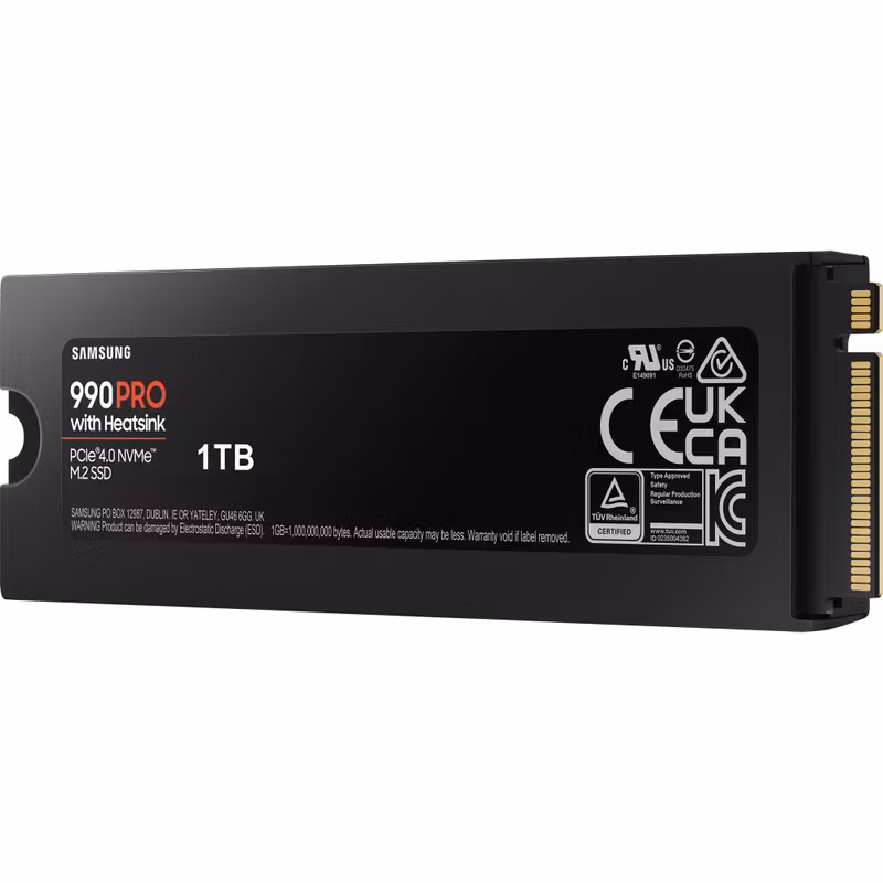 SAMSUNG 990 PRO Heatsink 1TB, SSD (PCIe 4.0 x4, NVMe 2, M.2 2280, internal)