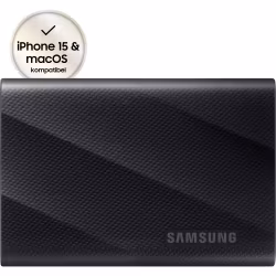 SAMSUNG Portable SSD T9 1 TB, External SSD (black, USB 3.2 Gen 2x2 (20Gbps)