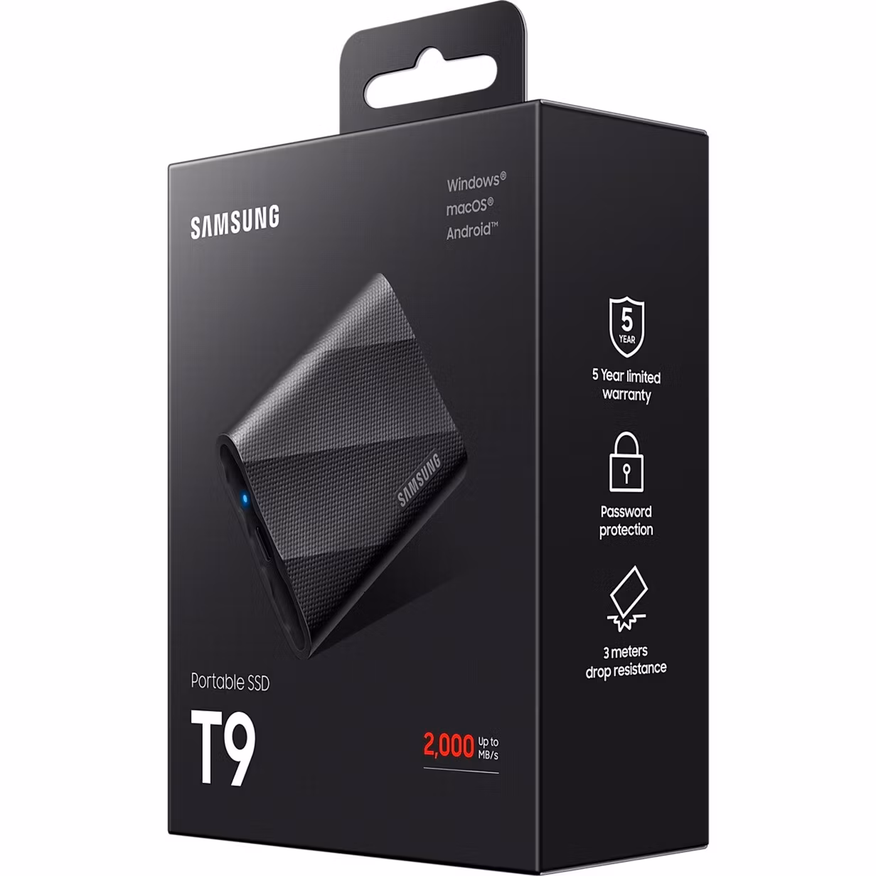 SAMSUNG Portable SSD T9 1 TB, External SSD (black, USB 3.2 Gen 2x2 (20Gbps)