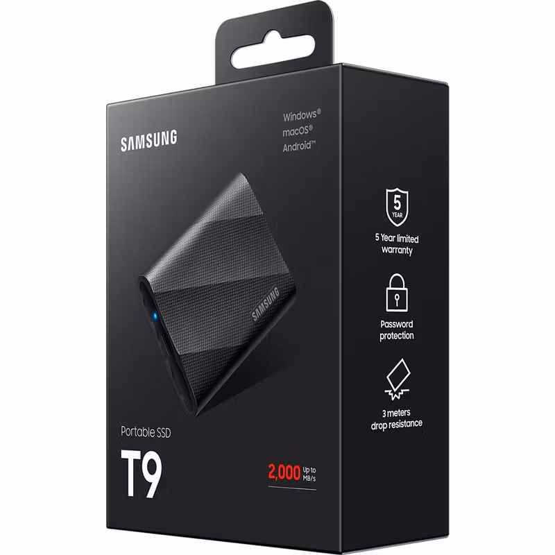 Samsung T9 SSD MU-PG2T0B 2TB USB 3.2 Gen 2x2 Extern Hårddisk