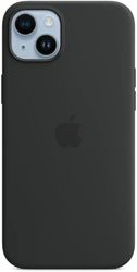 Apple silicone case with MagSafe, mobile phone cover (black, midnight, iPhone 14 Plus)