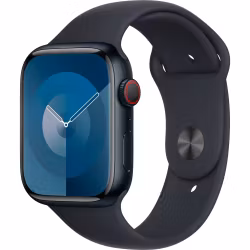 Apple Watch Series 9 Smartwatch Dark blue/dark blue aluminum 45 mm sports band Cellular