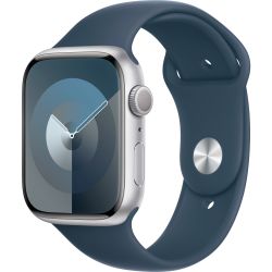 Apple Watch Series 9 Smartwatch Silver aluminum, 45 mm sports band Blå