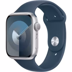 Apple Watch Series 9 Smartwatch Silver aluminum, 45 mm sports band Blå