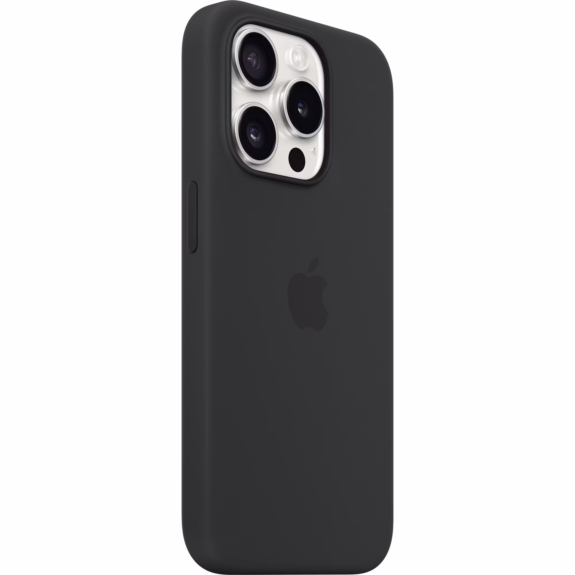 Apple silicone case with MagSafe, mobile phone case (black, iPhone 15 Pro)