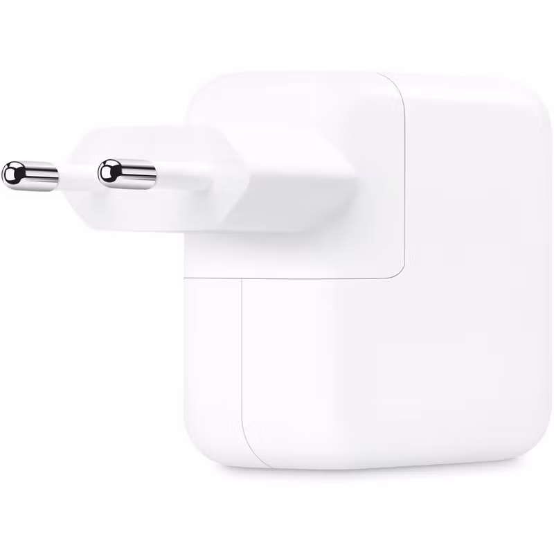 Apple Dual USB-C nätadapter MW2K3ZM/A, 35 Watt, laddare (vit, 2x USB-C, utan kabel)